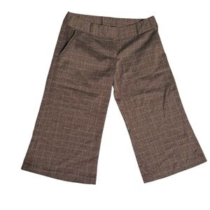 Vintage Brown Plaid Wide Leg‎ longline shorts culottes knee length poetcore 7